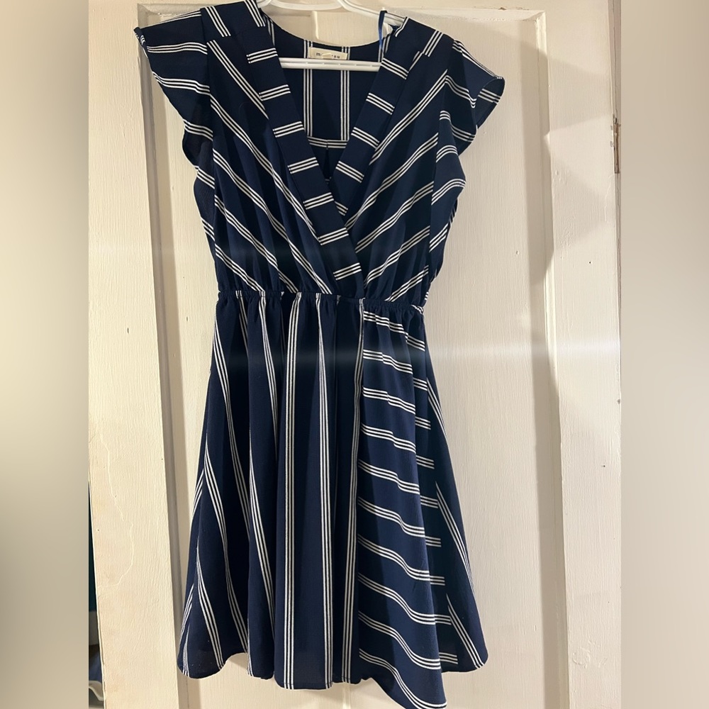 Navy and white stripped dress